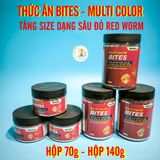 [MULTI BITES HỘP 70g - 140G] MULTIBIO - Thức ăn lên màu cá cảnh dạng sâu đỏ red worm giàu dinh dưỡng và chât đạm
