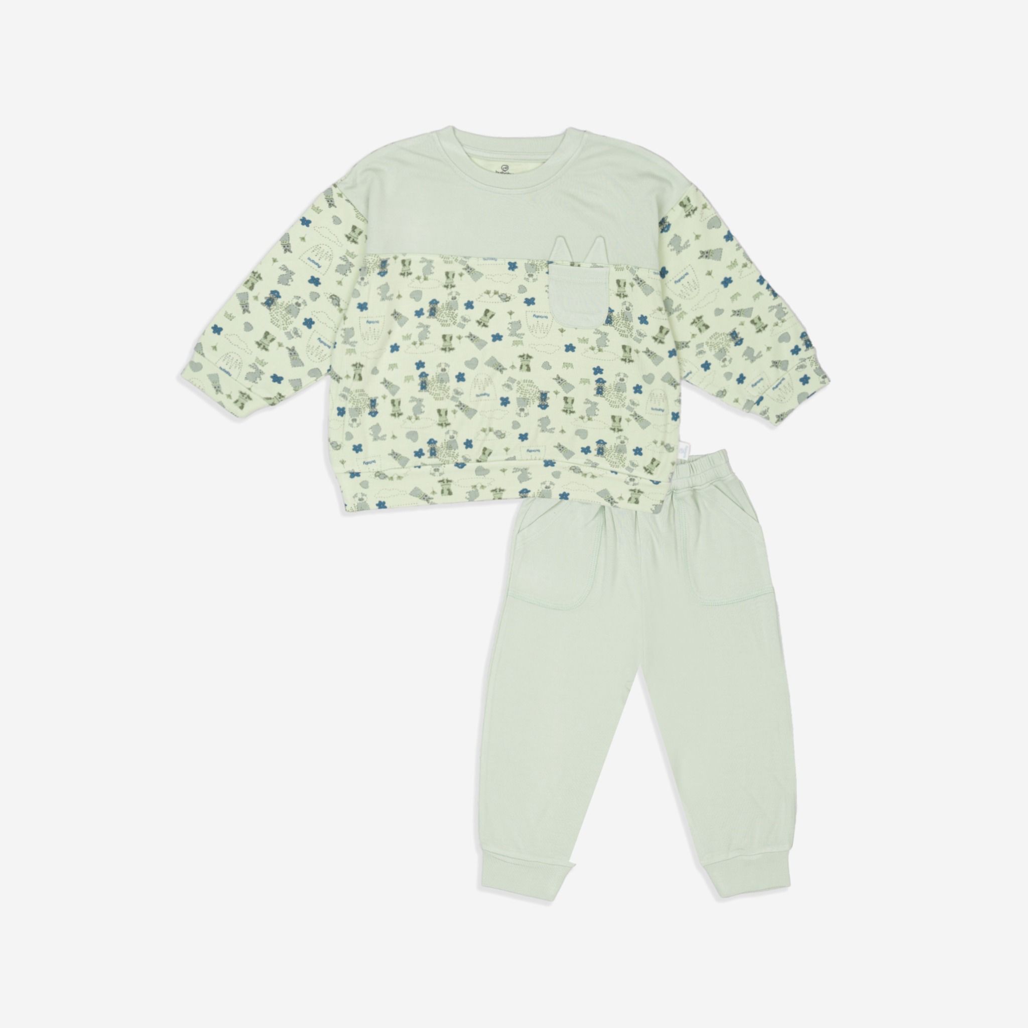 Bộ dài tay Cổ tròn túi ngực - BCT1104FF