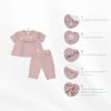 Bộ ngắn tay cài sau Bèo ngực Cotton Slub Mimo - BCT1310BN
