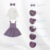 Pure Cotton Pinafore Suspenders Skirt with Long-sleeve Shirt Set - BCT613101