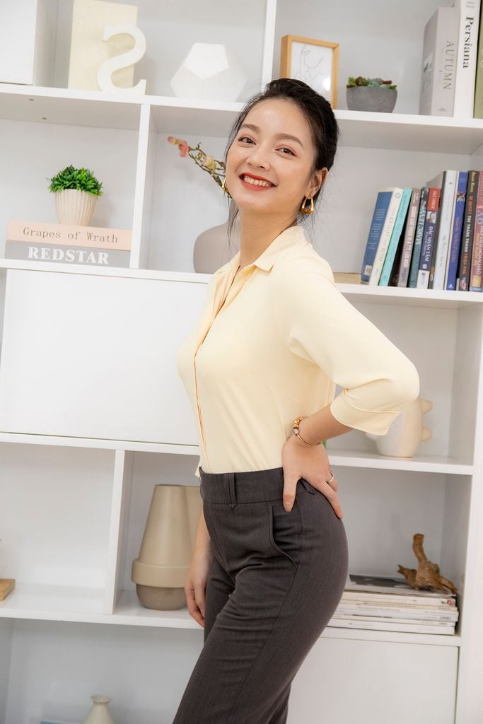 QUẦN COTTON LẠNH NÚT BẤM XÁM