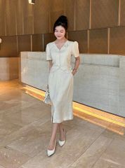 SƠ MI LAININ CỔ TIM 1 BÔNG KEM