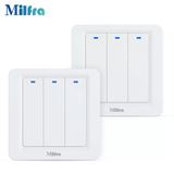 Milfra EU Smart WiFi control switch wall light switch 3 gang switch work for Amazon Alexa (2 Pack)