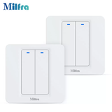 Milfra EU Smart WiFi control switch wall light switch 2 gang switch work for Amazon Alexa (2 Pack)