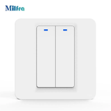 Milfra EU Smart WiFi control switch wall light switch 2 gang switch work for Amazon Alexa