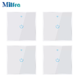 Milfra KS-641 Smart EU/UK 86 Style Smart Light Switch 3 Way Switch WiFi Wall Switch (4 Pack)