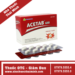 Thuốc Acetab 650 - Giảm đau, hạ sốt (10 vỉ x 10 viên)