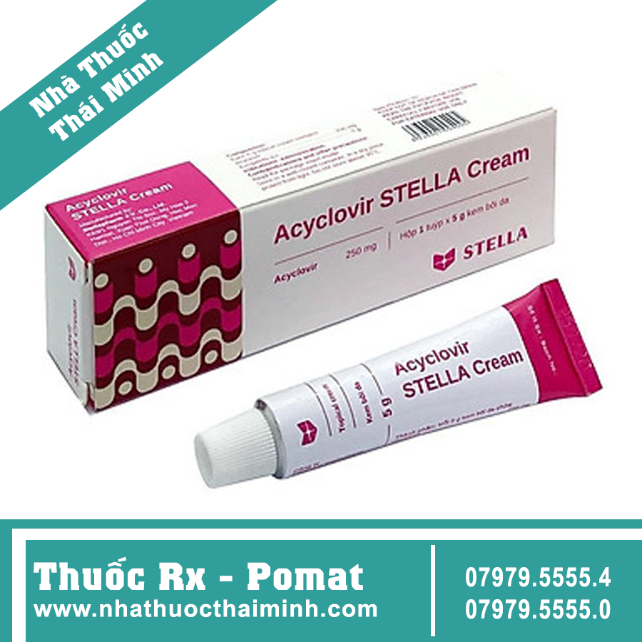Kem bôi Acyclovir Stella Cream điều trị da nhiễm v…