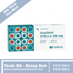 Thuốc Acyclovir Stella 200mg - điều trị nhiễm virus Herpes Simplex (7 vỉ x 5 viên)
