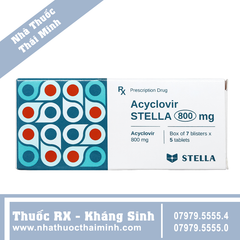 Thuốc Acyclovir Stella 800mg - điều trị nhiễm virus Herpes Simplex (7 vỉ x 5 viên)