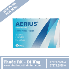 Thuốc Aerius 5mg MSD giảm nhanh triệu chứng liên quan đến viêm mũi dị ứng (10 viên)