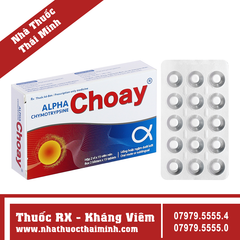 Thuốc Alpha Choay Chymotrypsine - điều trị phù nề và kháng viêm (2 vỉ x 15 viên)