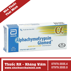 Thuốc Alphachymotrypsin Glomed - Điều trị phù nề (2 vỉ x 10 viên)