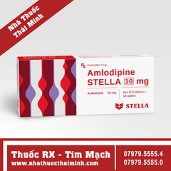 Thuốc Amlodipine Stella 10mg - điều trị tăng huyết áp (3 vỉ x 10 viên)