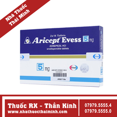 Thuốc Aricept Evess 5mg - Hỗ trợ điều trị triệu chứng bệnh azheimer (2 vỉ x 14 viên)