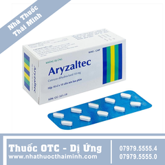 Thuốc Aryzaltec 10mg - Hỗ trợ giảm viêm mũi dị ứng, mày đay (10 vỉ x 10 viên)