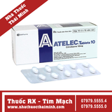 Thuốc Atelec 10mg - Hỗ trợ điều trị tăng huyết áp (10 vỉ x 10 viên)