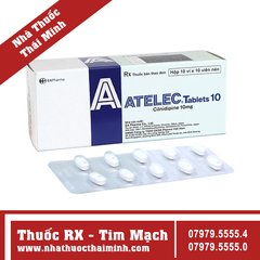 Thuốc Atelec 10mg - Hỗ trợ điều trị tăng huyết áp (10 vỉ x 10 viên)