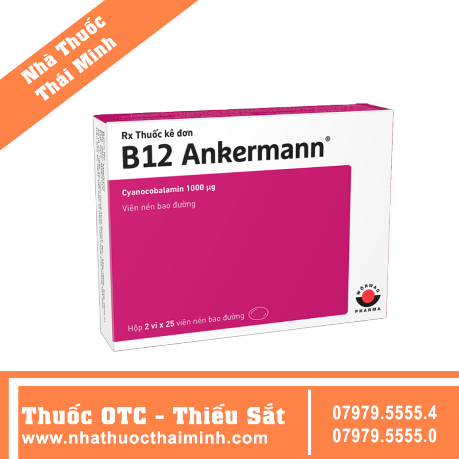 Thuốc B12 Ankermann Worwag - Điều trị thiếu vitamin B12 (50 viên