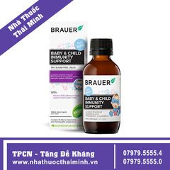 Siro BRAUER Baby & Child Immunity Support (100ml) - Hỗ trợ Tăng cường Hệ miễn dịch & Đề kháng