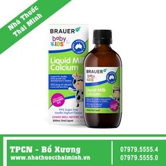 Siro BRAUER Liquid Milk Calcium (200ML) - Bổ sung Canxi dạng sữa cho trẻ