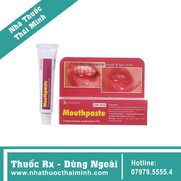 Mouthpaste Kem bôi Mouthpaste 0.1% trị viêm ở niêm mạc miệng, lợi và môi tuýp 5g ...