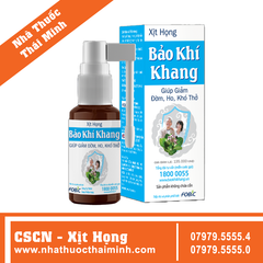 Xịt họng thảo dược Bảo Khí Khang - Giúp giảm đờm, ho, khó thở (30ml)