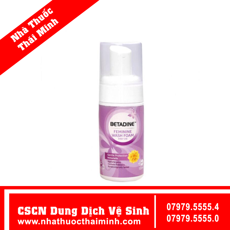 Bọt vệ sinh phụ nữ Betadine Feminine Wash Foam duy trì độ pH (100ml)