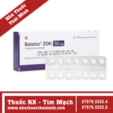 Thuốc Betaloc 50mg Tablet - Trị tăng huyết áp, đau thắt ngực và loạn nhịp tim (3 vỉ x 20 viên)