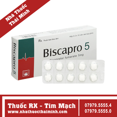 Thuốc Biscapro 5 trị tăng huyết áp, đau thắt ngực (3 vỉ x 10 viên)