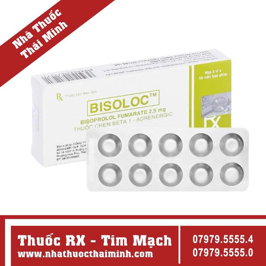 Thuốc Bisoloc 5mg trị tăng huyết áp, suy tim (3 vỉ x 10 viên) – Nhà ...