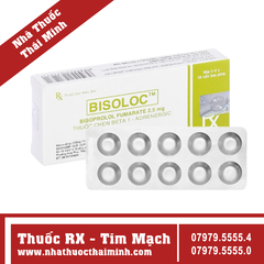 Thuốc Bisoloc 5mg trị tăng huyết áp, suy tim (3 vỉ x 10 viên)