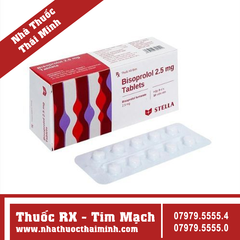 Thuốc Bisoprolol 2.5mg Stella hỗ trợ điều trị tăng huyết áp (3 vỉ x 10 viên)