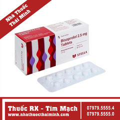 Thuốc Bisoprolol 2.5mg Stella - Hỗ trợ điều trị tăng huyết áp (3 vỉ x 10 viên)