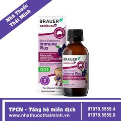 Siro BRAUER BLACK ELDERBERRY IMMUNE PLUS (100ml) - Tăng đề kháng, giảm cảm lạnh