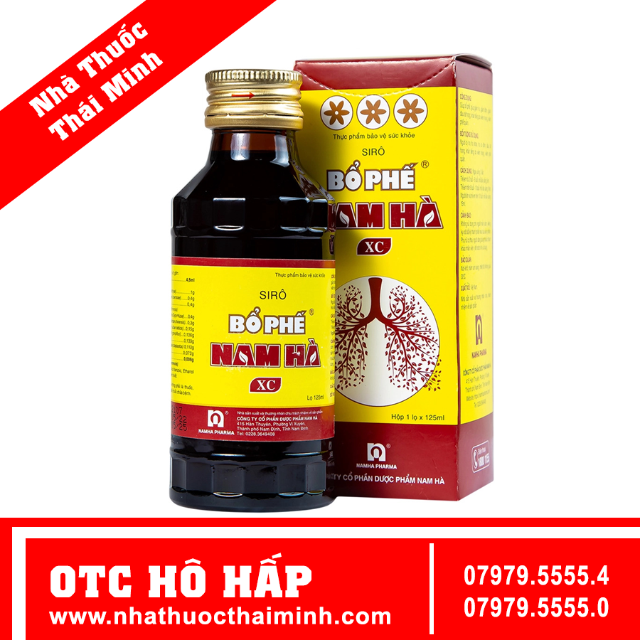 Siro Bổ Phế Nam Hà XC giúp giảm ho, giảm đờm (Chai 125ml)