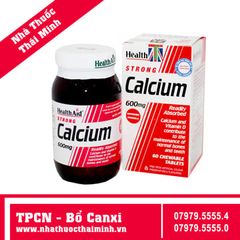 STRONG CALCIUM 600MG HEALTHAID (Hộp 60 Viên) - VIÊN UỐNG BỔ XƯƠNG