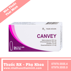 Thuốc đặt Canvey - điều trị nhiễm khuẩn âm đạo (2 vỉ x 5 viên)