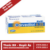 Thuốc Carvedilol 6.25mg Savi - Điều trị tăng huyết áp (3 vỉ x 10 viên)