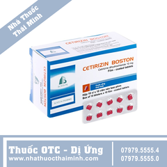 Thuốc Cetirizin Boston 10mg - Trị viêm mũi dị ứng, mày đay (10 vỉ x 10 viên)