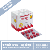 Thuốc Cetirizini 10mg - hỗ trợ giảm viêm mũi dị ứng, mày đay (10 vỉ x 10 viên)