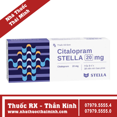 Thuốc Citalopram Stella 20mg - Trị trầm cảm và rối loạn hoảng sợ (3 vỉ x 10 viên)