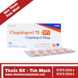 Thuốc Clopidogrel 75mg MV - Phòng nhồi máu cơ tim, đột quỵ (30 viên)