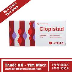 Thuốc Clopistad 75mg Stella - Phòng ngừa nhồi máu cơ tim (3 vỉ x 10 viên)