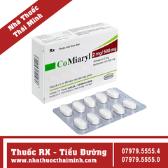 Thuốc CoMiaryl 2mg/500mg - Điều trị đái tháo đường type 2 (3 vỉ x 10 viên)