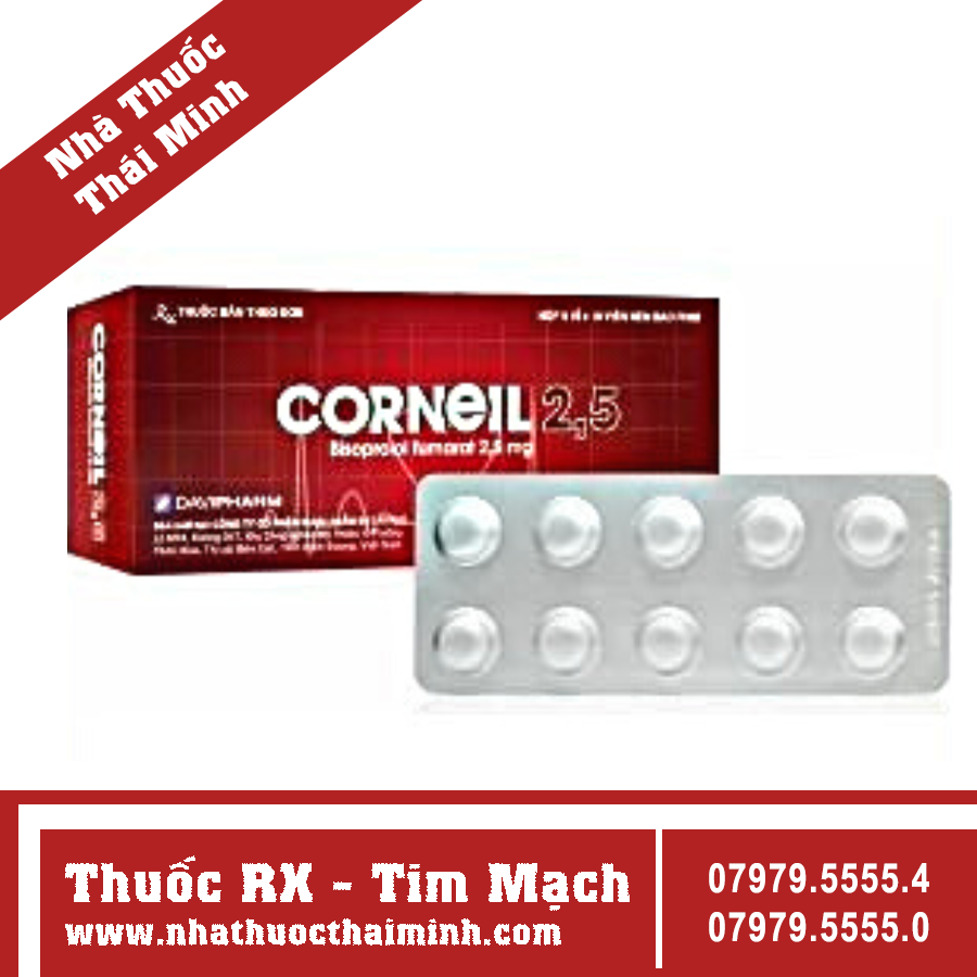 QUY CÁCH VIÊN NÉN THUỐC CORNEIL 2.5 DÙNG CHO NGƯỜI LỚN THEO CHỈ ĐỊNH