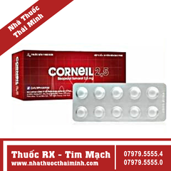 Thuốc Corneil 2.5mg Đạt Vi Phú điều trị suy tim mạn tính (6 vỉ x 10 viên)