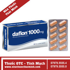 Thuốc Daflon 1000mg - Điều trị các rối loạn tuần hoàn tĩnh mạch (3 vỉ x 10 viên)