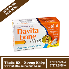 Viên uống Davita Bone Plus - Bổ sung calci, vitamin D và các chất khoáng (30 viên)