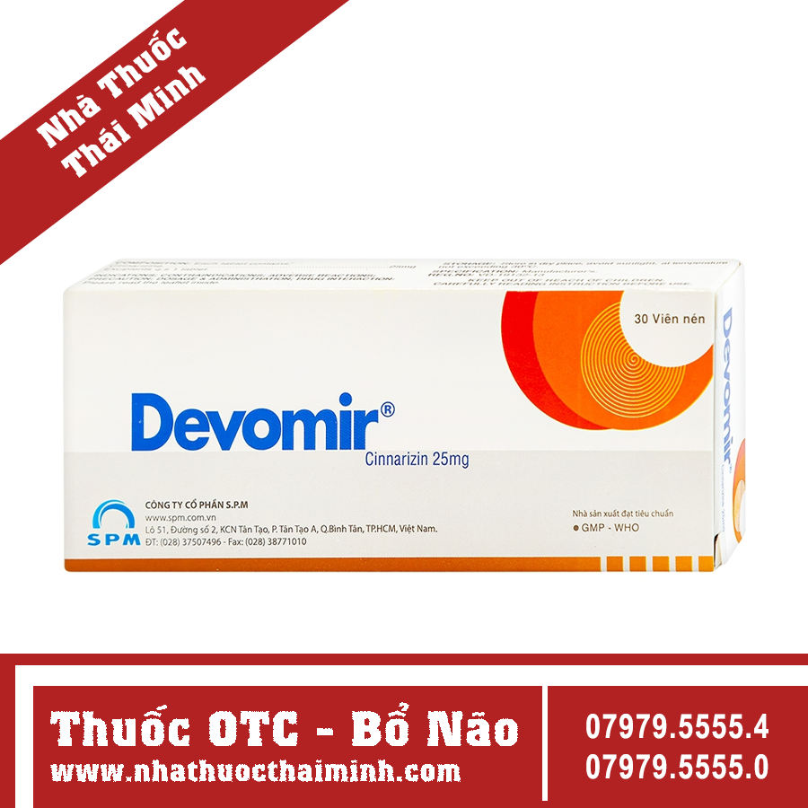 Devomin Thuốc Devomir 25mg SPM (3 vỉ x 10 viên) – Nhà thuốc Thái Minh